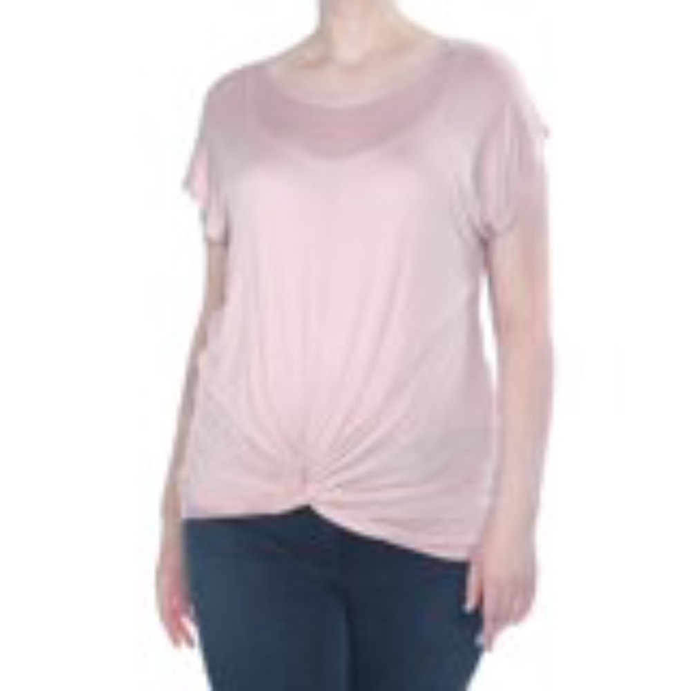 NWT INC International Concepts Women's Twist-Front Top in Light Pink